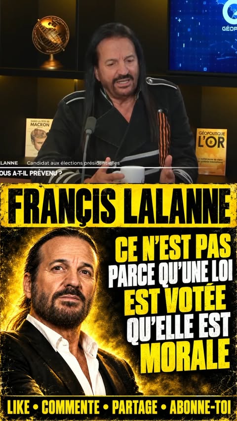 🔥 « CE N’EST PAS PARCE QU’UNE LOI EST VOTÉE QU’ELLE EST MORALE. » Francis Lalanne attaque un principe devenu presque intouchable : parce qu’une décision est inscrite dans la loi, faudrait-il automatiquement la consid…