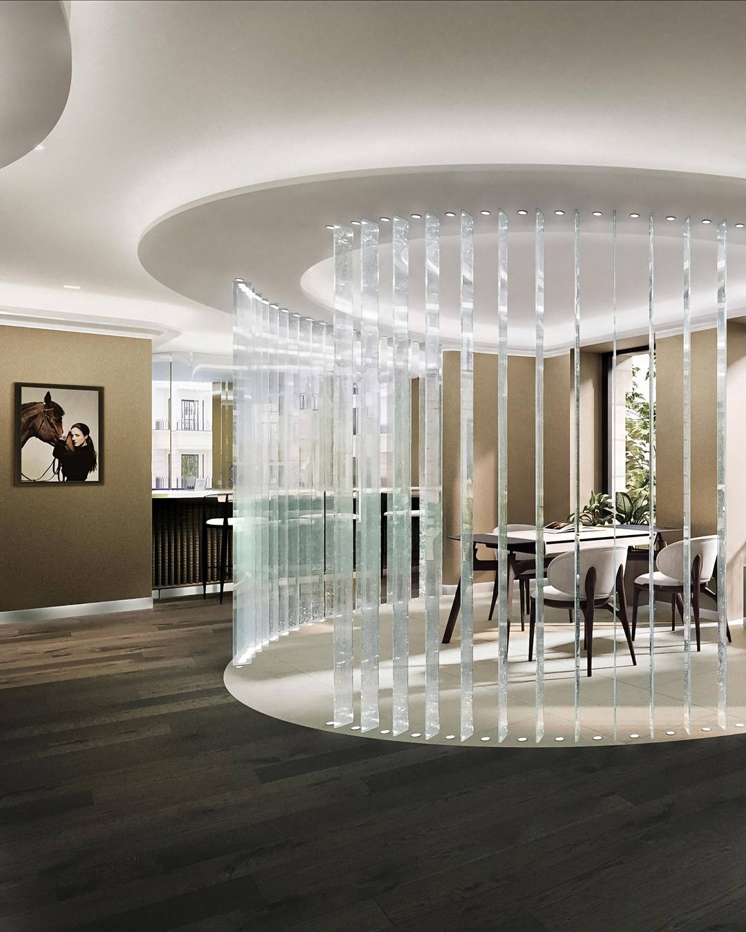 The lower floor offers several spaces dedicated to welcoming guests, including a dining area, wine cellar and two lounges, creating a more intimate setting for shared moments and conviviality. The Richard Mille Madrid…