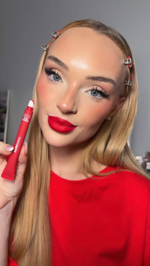 WHAT is happening rn @huda made a RED LIPSTICK for ME⁉️⁉️⁉️ the @hudabeauty liquid matte mousse lip cream “Rhony’s Red” 🥹❤️ the Divas NEED this!!!! My new go to Red Lipstick!!!!! 💄 thank you thank you thank you!!!! …