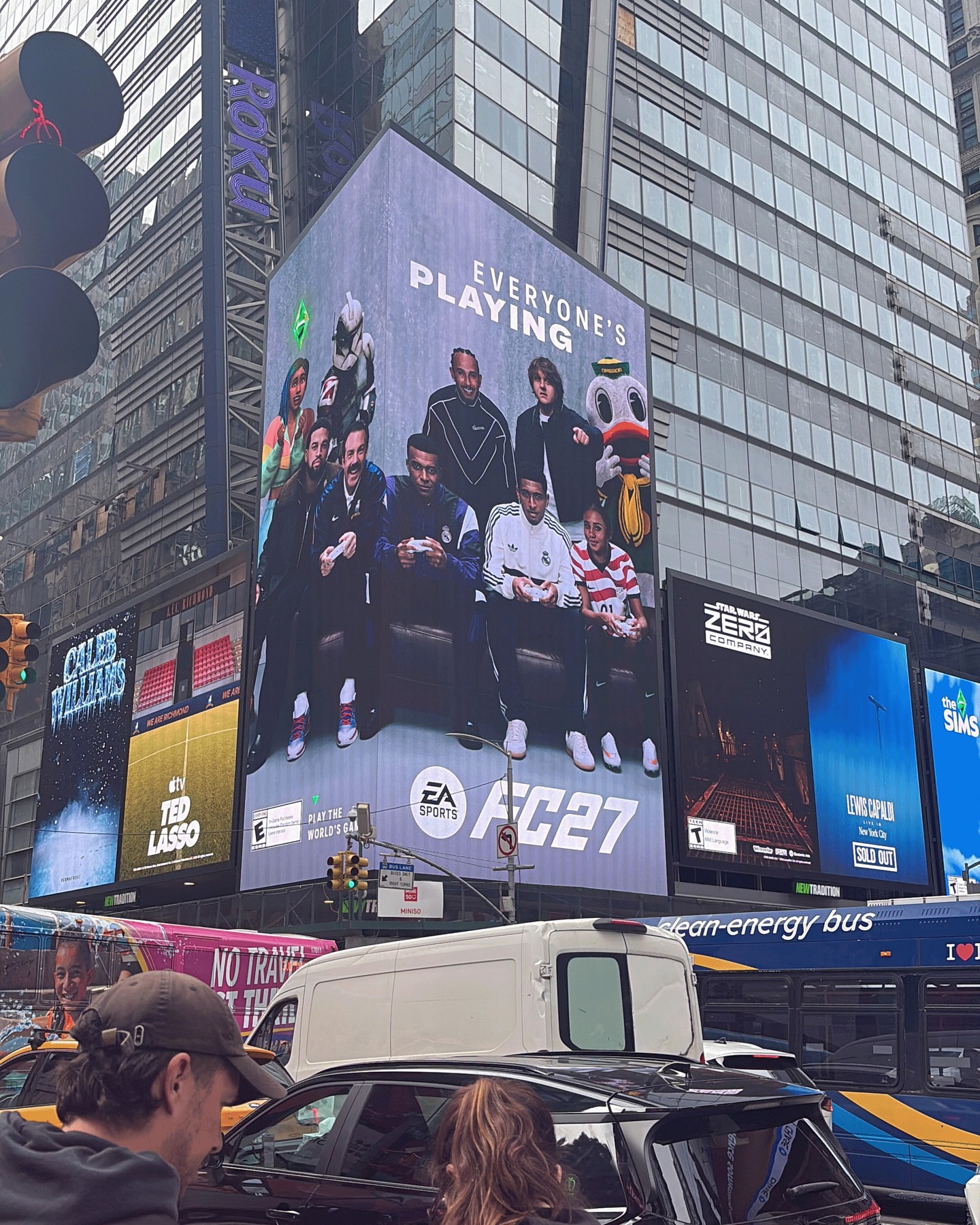Everyone’s playing The World’s Game, even in Times Square 😮‍💨