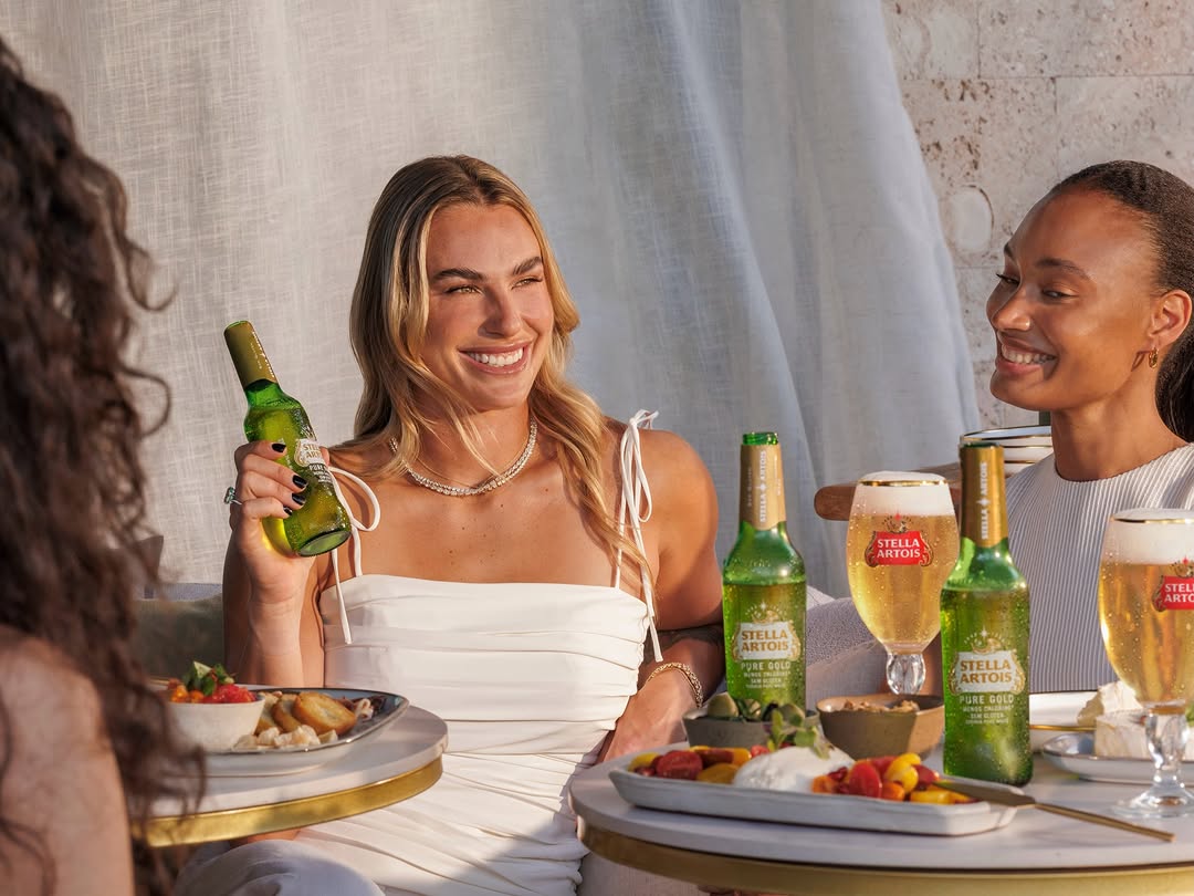 in good company. #StellaPureGold drink responsibly.