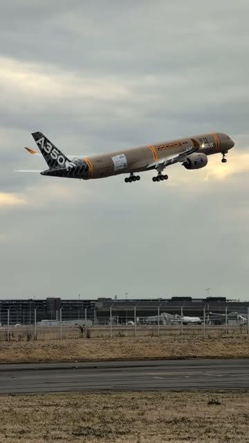 🛫 And it's off! The A350F has taken to the skies for its #FIRSTFLIGHT from Toulouse. Based on the A350 family platform, the aircraft is the first freighter to feature a fully carbon fuselage. The A350F features a ran…