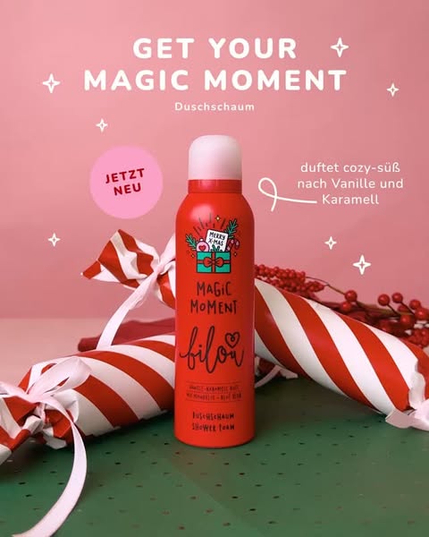 🎄NEW NEW NEW 🎄 Get your MAGIC MOMENT 🫧✨ Unser neuer Weihnachts-Duschschaum duftet cozy-süß nach Vanille & Karamell und hüllt dich in pure Weihnachtsstimmung. ✨ Pure magic! Und weil Vorfreude die schönste Freude ist…