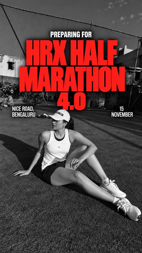 Getting race-ready for the HRX Half Marathon 4.0! 🏃‍♀️ See you at NICE Road, Bengaluru, on 15th November. Let us Keep Going together! ❤️ #hrx #halfmarathon #bangalore #bangalorerunners