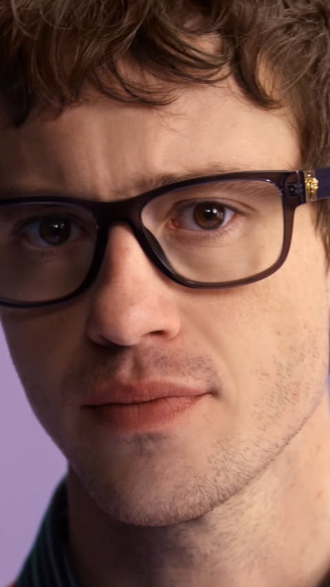 Versace Fall Winter 2026 eyewear — a study of mood and gesture, starring Joseph Quinn.