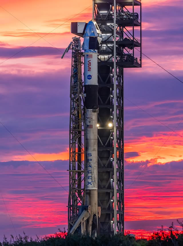 Three Falcon rockets vertical at three of our launch pads in Florida and California