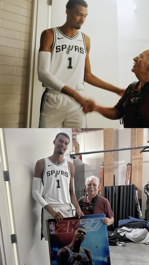 A surprise from @wemby 📸 San Antonio’s own Ronald Cortes captured the photo Vic handpicked for his @nba2k cover because it featured his teammates, a first for 2K. Vic returned the love with a gift celebrating Ronald’…