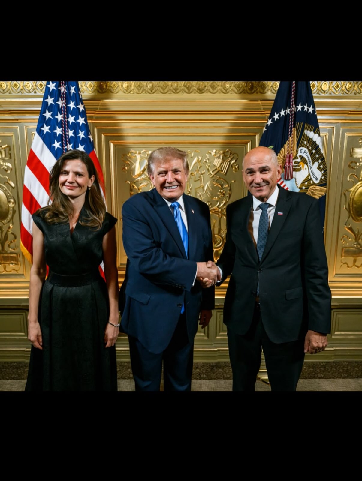 President Donald Trump met with Slovenian Prime Minister Janez Janša and his wife Urška Bačovnik Janša on the sidelines of the 81st United Nations General Assembly. Urška Bačovnik Janša attended a gathering of First L…