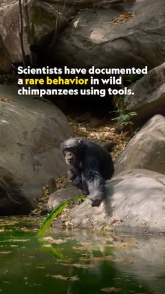Presented by @Rolex. A simple branch becomes a fishing rod in the hands of these resourceful chimpanzees. This technique allows them to harvest algae without getting wet. Through its partnership with the National Geog…