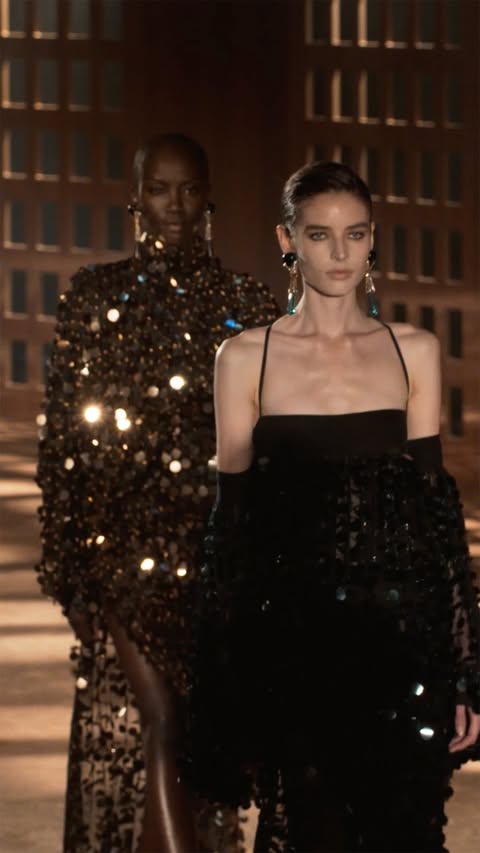 The closing of the Ferragamo Spring Summer 2027 show by Maximilian Davis. #FerragamoSS27