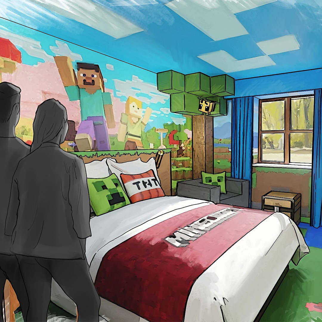 The world's first Minecraft Hotel and first ever rollercoaster, Escape the Nether, is like nothing you've experienced before! See it for yourself in Minecraft World, coming in 2027!