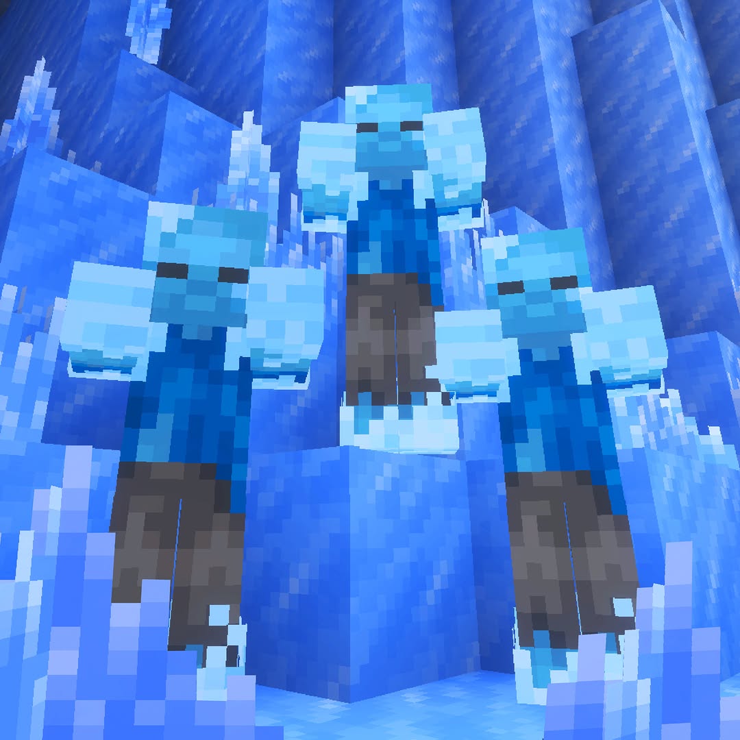 Our next game drop lets you delve deep into icy caves where looming icicles hang above, and a new frozen zombie variant awaits! Get ore faster with easier to break ice blocks and fight back with ice balls. Stay tuned …