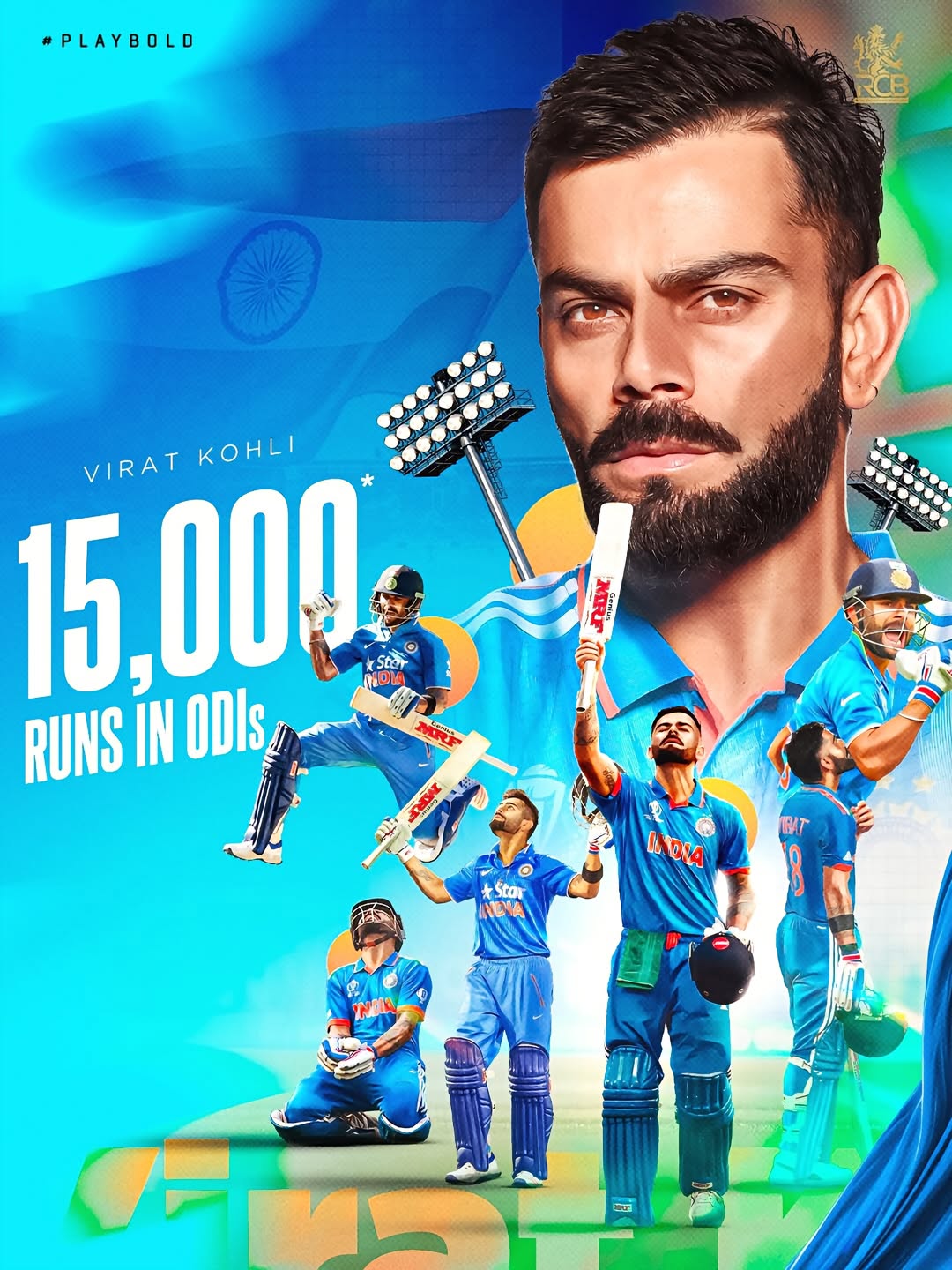 1️⃣5️⃣𝐊 𝐟𝐨𝐫 1️⃣8️⃣𝐕𝐊. 🐐❤️‍🔥 Only the second cricketer in history to breach this mark in ODIs. The fastest to reach this milestone. 𝗞𝗜𝗡𝗚 𝗞𝗢𝗛𝗟𝗜, ladies and gentlemen. 👑🇮🇳 #PlayBold #ನಮ್ಮRCB