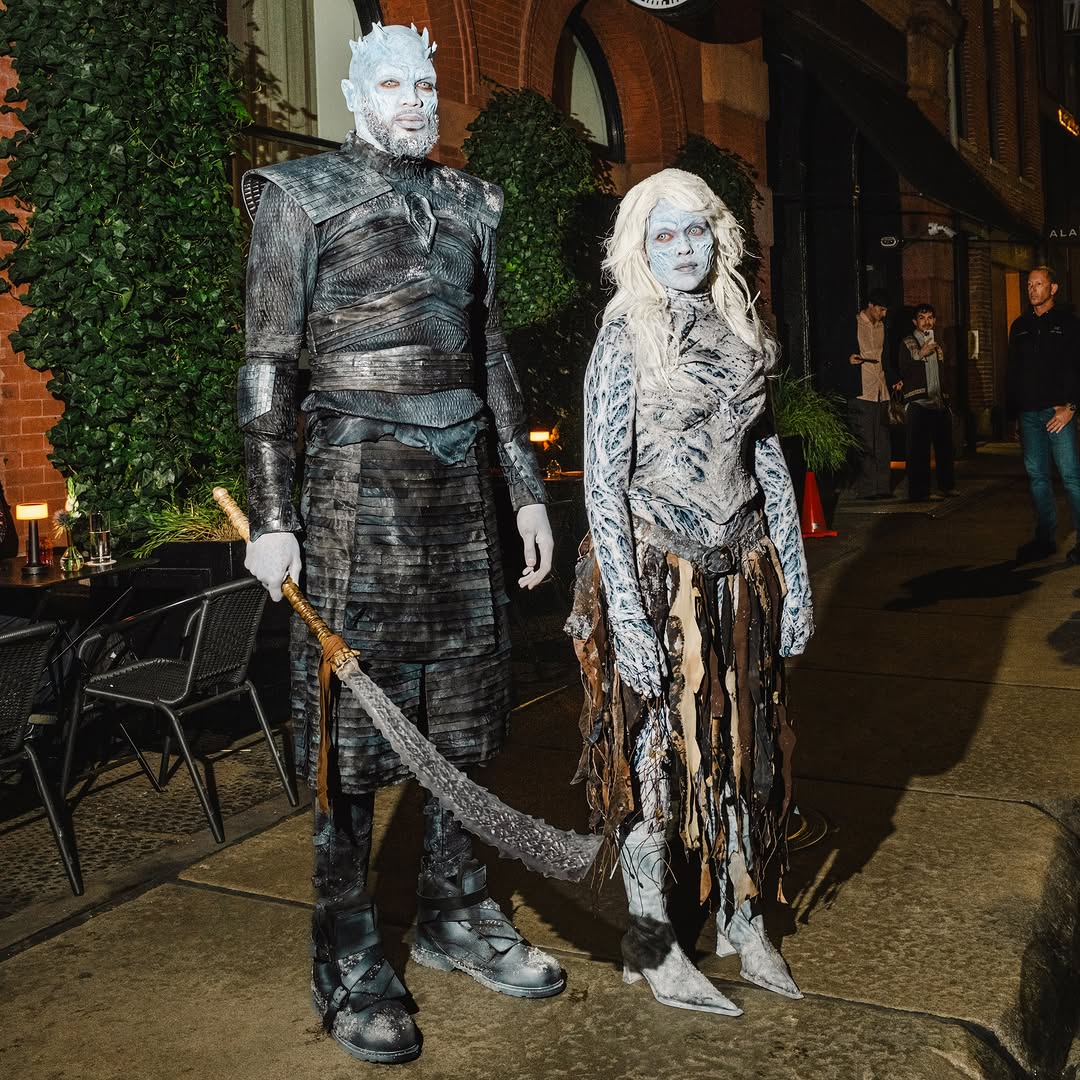 The coldest couple in New York. @karltowns and @jordynwoods take #GameOfThrones beyond The Wall. Photographer: Lanna Apisukh Costume Designer: Sabrina Spanta Special Effects Makeup Department Head: Roger Baena