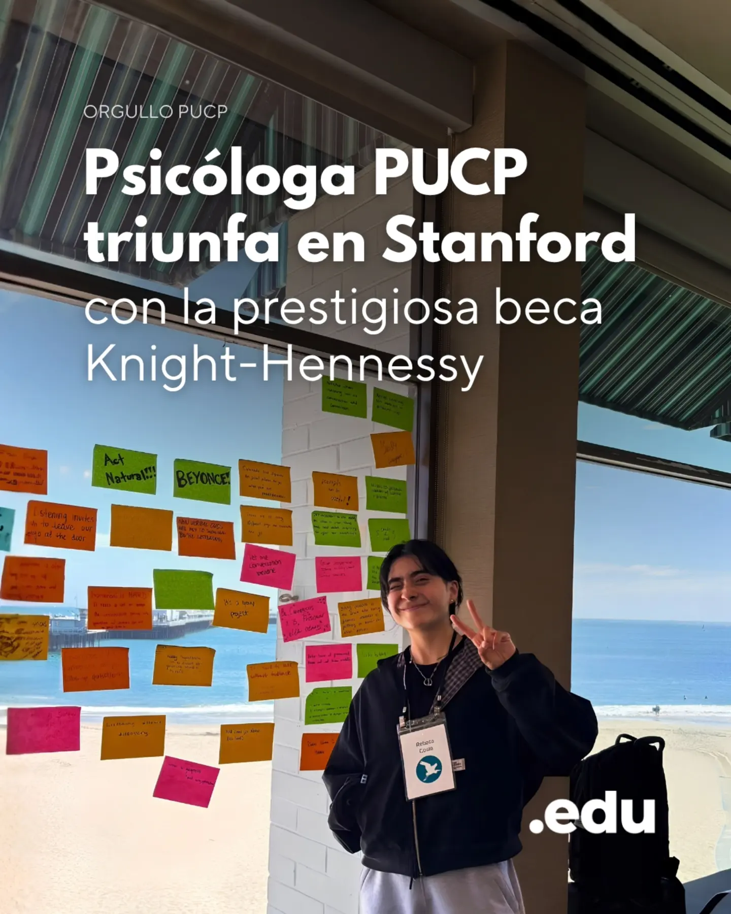 #Orgullo PUCP | Rebeca Costa, egresada de Psicología, obtuvo la prestigiosa beca Knight-Hennessy Scholars para cursar una maestría en educación global y comparada en la prestigiosa Universidad de Stanford, en Estados …