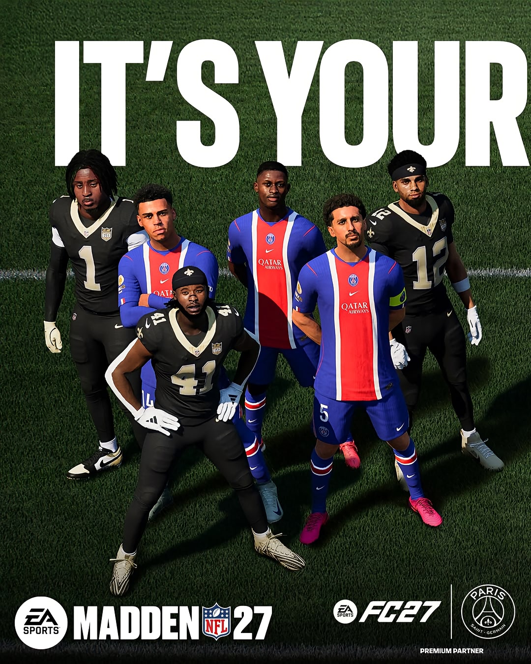 A different kind of electricity is taking over the City of Lights. @psg is showing love to the @saints as they defend home turf. Catch all the action Sunday from Stade de France. IT’S YOUR LEAGUE. IN PARIS. #Madden27