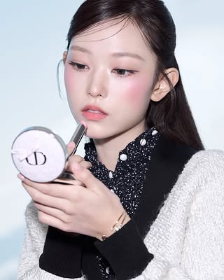 Haerin from @Newjeans_Official getting ready for the Rouge Dior pop-up in Korea, using Dior Addict Lip Glow. Makeup by @jrmsgo Photo by @leejongil_ #DiorBeauty #DiorMakeup