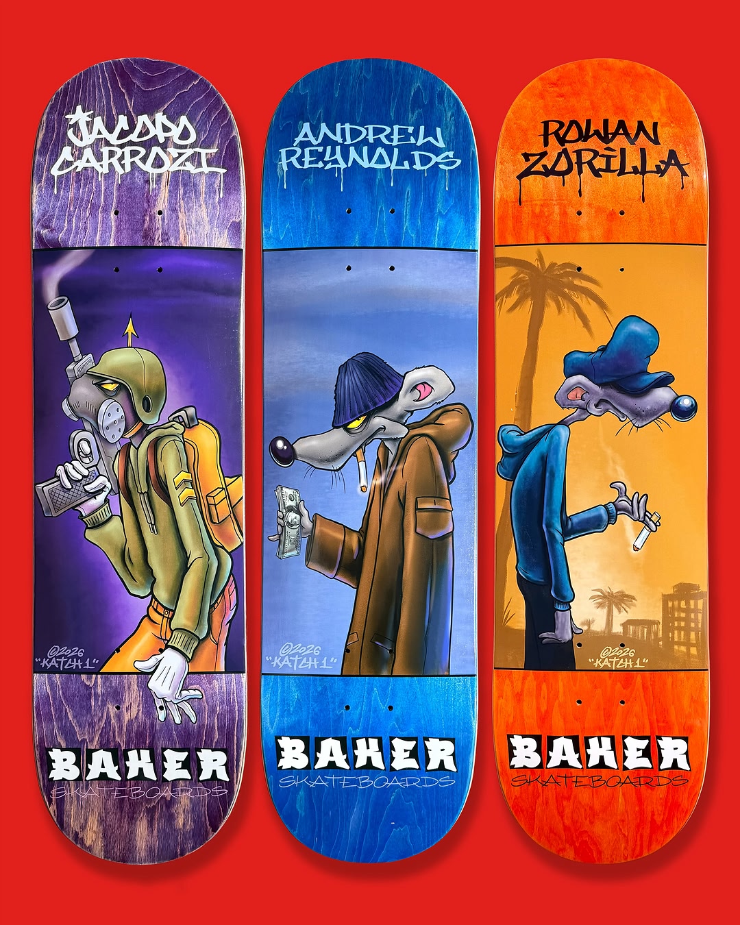 KATCH1 for BAKER!!! It’s in our roots, if you know you know! -Andrew Reynolds @tfunkb 8.0 x 32 @pufftuffandskatestuff 8.125 x 32 @rowan.zorilla 8.25 x 32.25 @andrewreynolds 8.38 x 32.25 @whereszallen 8.5 x 32.5 @tyson…