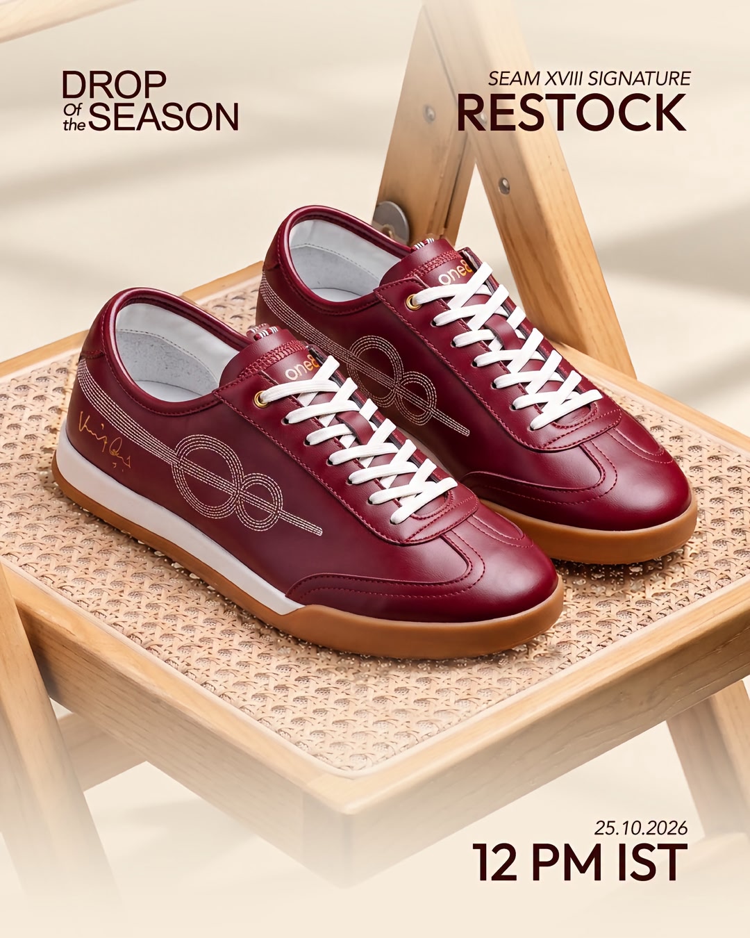 SEAM XVIII Signature is back in the picture. The Drop of the Season lands tomorrow at 12 PM. Waitlist is open. Link in bio [drop of the season,seam XVIII ,one8,sports,lifestyle]