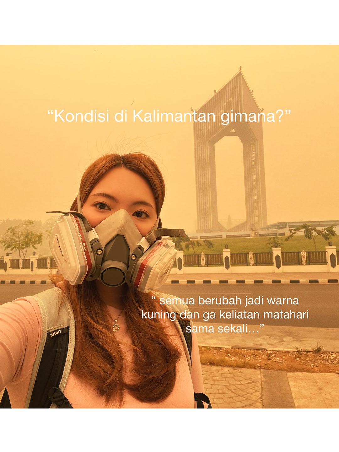 Sedikit cerita untuk kalian yang masih bertanya… Selama 4 hari aku di Kalimantan Tengah, nafas aku sesek. Bahkan aku masih memakai masker setiap kali beraktivitas karena aku ga sanggup melepasnya. Tapi mereka udah ber…