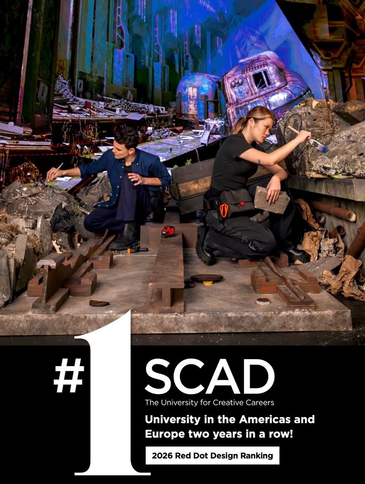 A top spot with the Red Dot Design Ranking.… SCAD is #1! For the second year in a row, #SCAD was named the #1 university in the Americas and Europe by the @reddotdesignaward Ranking! This recognition celebrates SCAD’s…