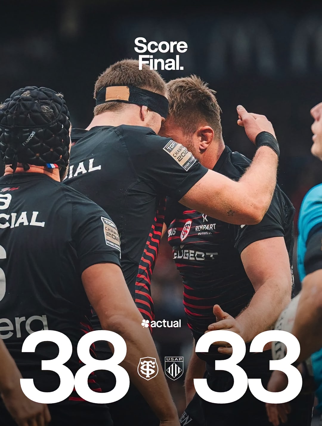 Toulouse l’emporte à la maison ! ✅ Malgré une bonne fin de match des Catalans, les Rouge et Noir assurent l’essentiel et empochent 4 points ce soir.