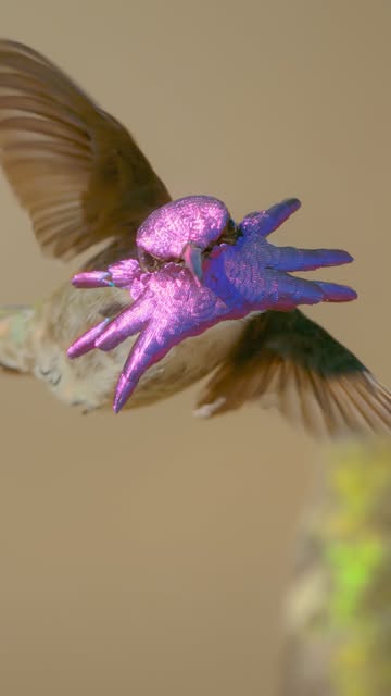 Why be subtle when you look as vibrant as this Costa's hummingbird 💜 #IncredibleAnimalJourneys is streaming on @DisneyPlus