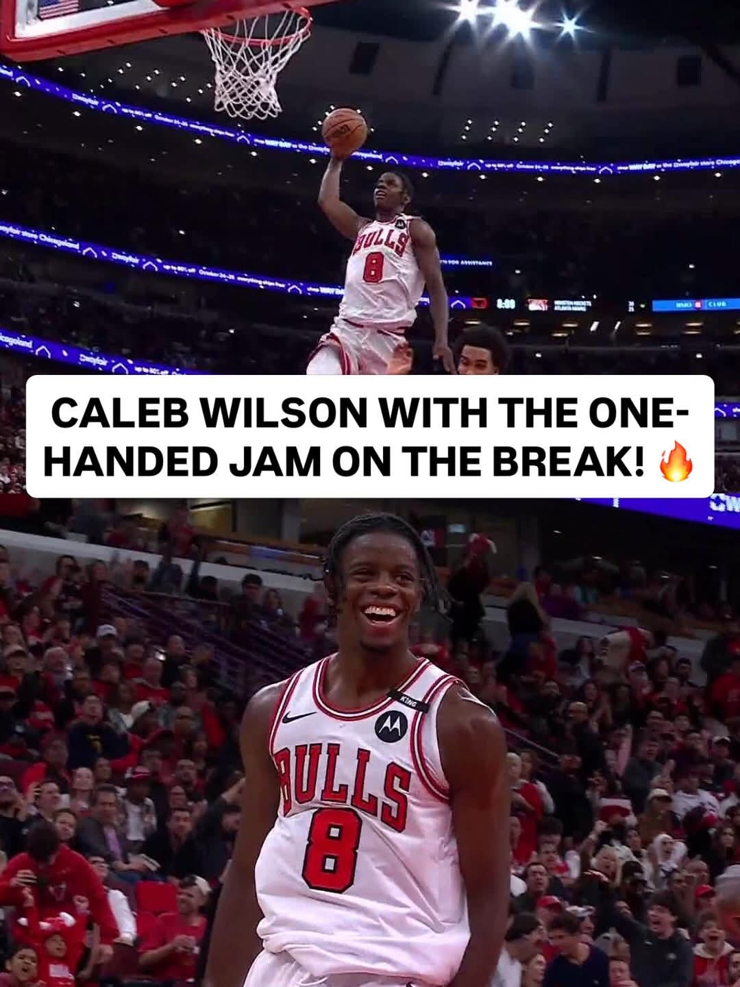 @c.dubbb was ALL smiles after throwing this one down for the @chicagobulls! 😄 WAS-CHI | LIVE NOW on NBA League Pass <link in bio>