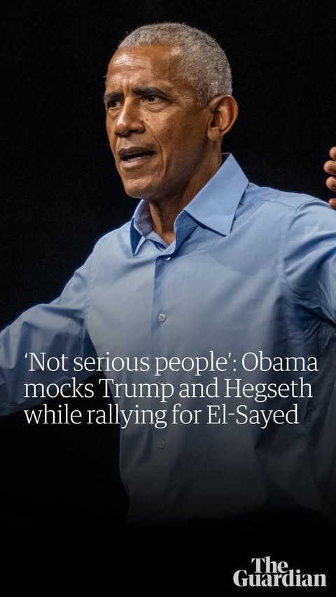 'What's up with the gold?' Barack Obama delighted a crowd of Democratic voters in Michigan as he went after Donald Trump and Pete Hegseth. During a rally for the Michigan Senate candidate Abdul El-Sayed on Saturday ev…
