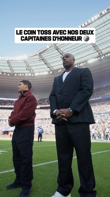 Quel honneur pour @antoinedupont9 et @teddyriner d'être sur la pelouse du @stadefrance pour lancer le premier match de NFL en France de l'histoire 🥹