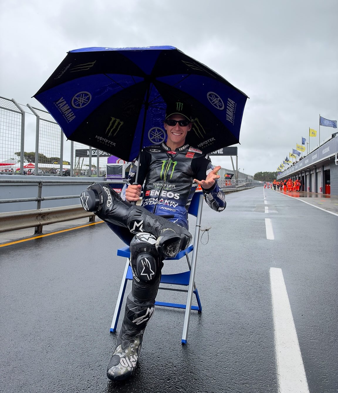 Race cancelled, but still smiling! 😁☔️🇦🇺 Shame for Jack Miller’s last home GP, you deserved better mate! ❤️ Big thanks to all the fans for the support! 🙌