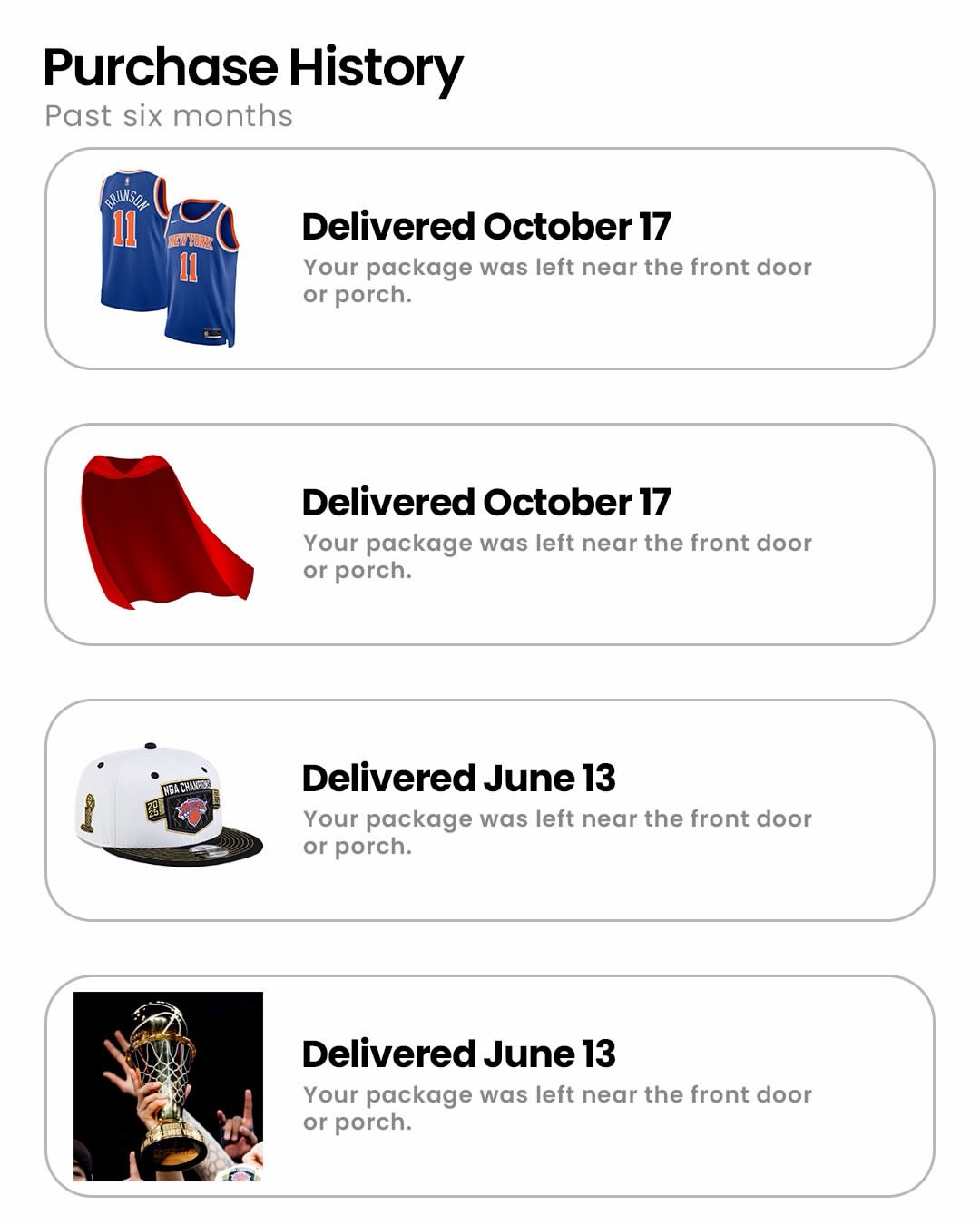 hope whoever stole our packages was also planning on being the new york knicks for halloween