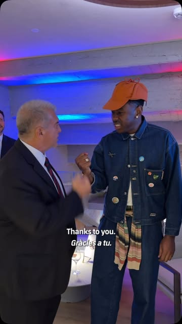 The President meets the Creator. 🤝 FC Barcelona x @spotify x @feliciathegoat x @golfwang ⛳️