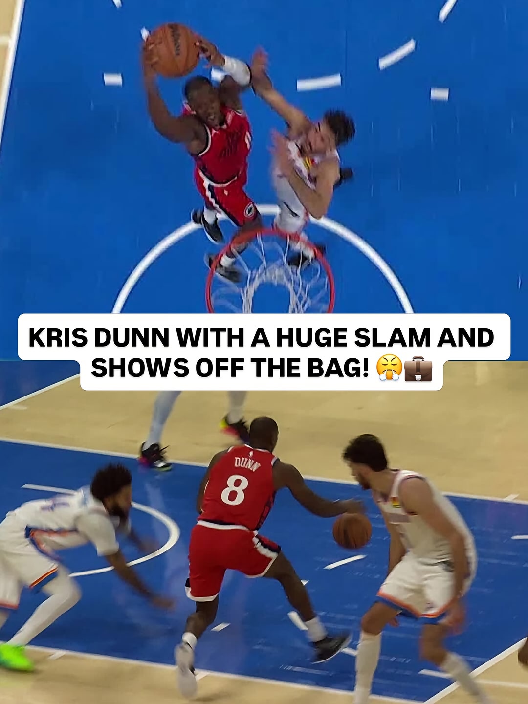 @krisdunn3 elevates for the big time slam and displays his handles with a clean bucket! 😮‍💨 LAC-OKC | LIVE NOW on NBA League Pass