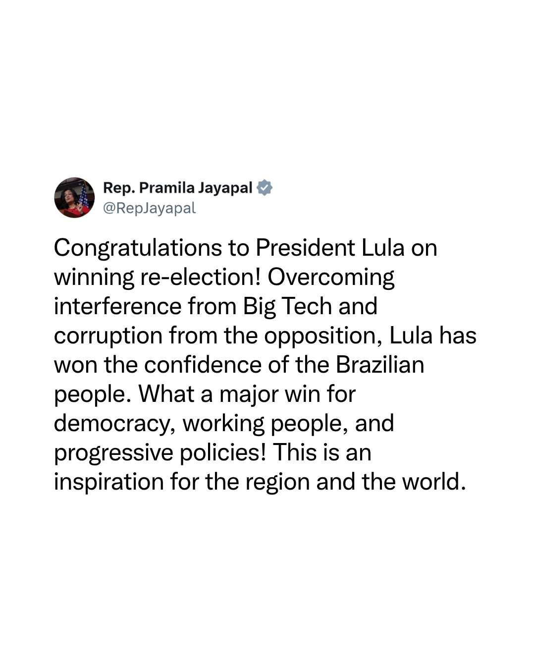 Publication de Pramila Jayapal