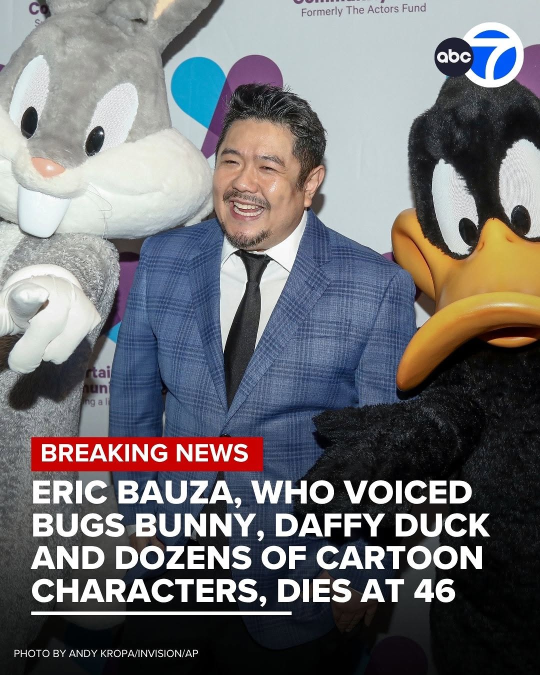 Eric Bauza, the prolific voice actor behind Bugs Bunny and other iconic Looney Tunes characters, has died at 46. His family announced the news in a brief statement on Instagram. More details at the link in our bio.