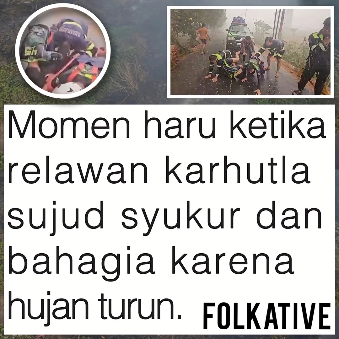 Rescue volunteers were seen kneeling on a rain-soaked road in an emotional moment of gratitude as rain finally began to fall. After facing challenging conditions during their operations, the long-awaited rainfall brou…