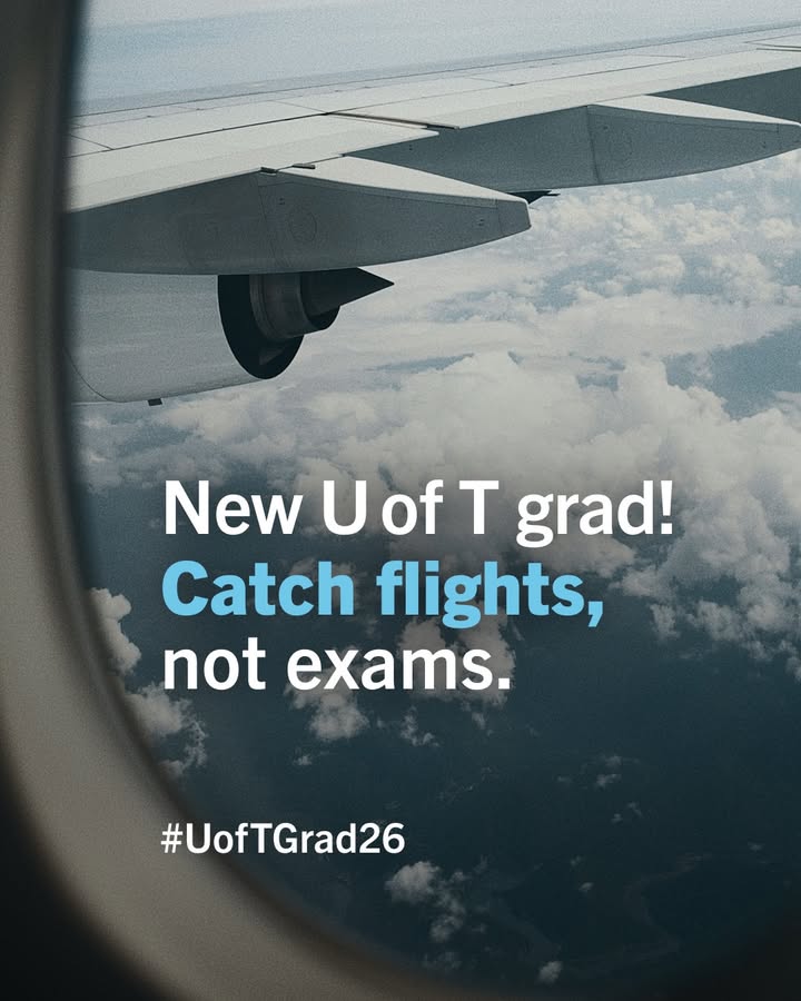 Ready for your next adventure, #UofTGrad26? If you graduated this fall, you could win a $1,000 gift card for anywhere Air Canada flies. Update your email now to enter. Next stop? Maybe your dream destination! Visit th…