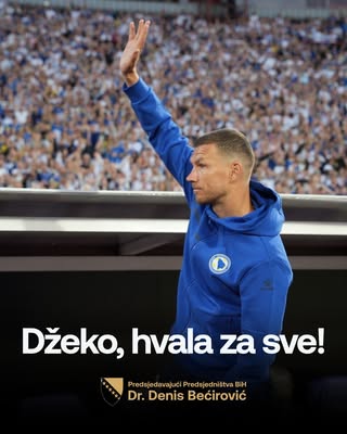 Igrajući srcem za domovinu Bosnu i Hercegovinu Edin Džeko postao je uzor generacijama koje dolaze. Nacija je ponosna na svog Dijamanta. Dragi Edine, hvala za trenutke ponosa koje si, s našim Zmajevima, podario građani…