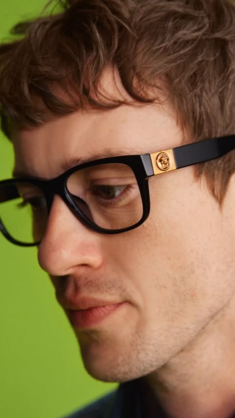 Versace Fall Winter 2026 eyewear — a study of mood and gesture, starring Joseph Quinn.