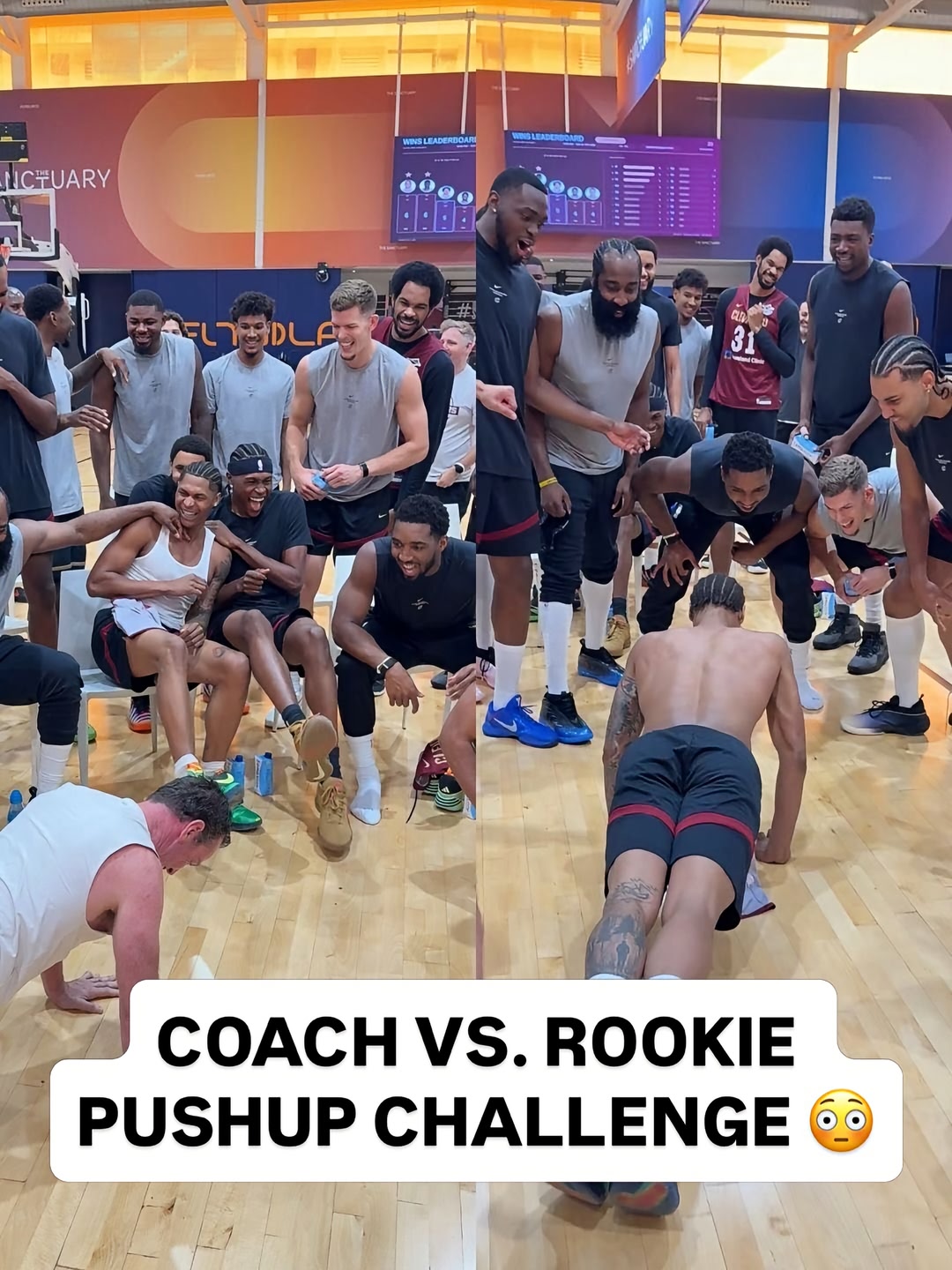 Coach Atkinson challenged rookie Meleek Thomas to a pushup challenge! And it ended in controversy... 🤔🍿