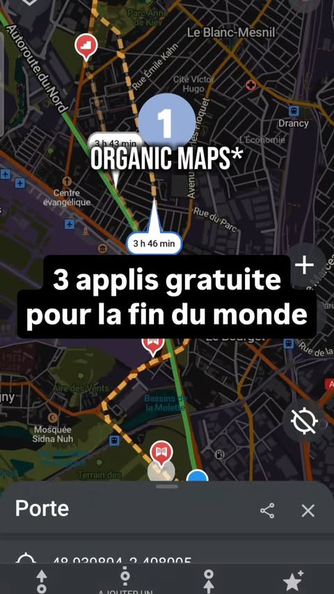 On sait jamais 3 applications gratuites à avoir sur votre téléphone avant la fin du monde : organic maps, kiwix et pocketpal #astuce #survie #agi #randonnée #survivaliste