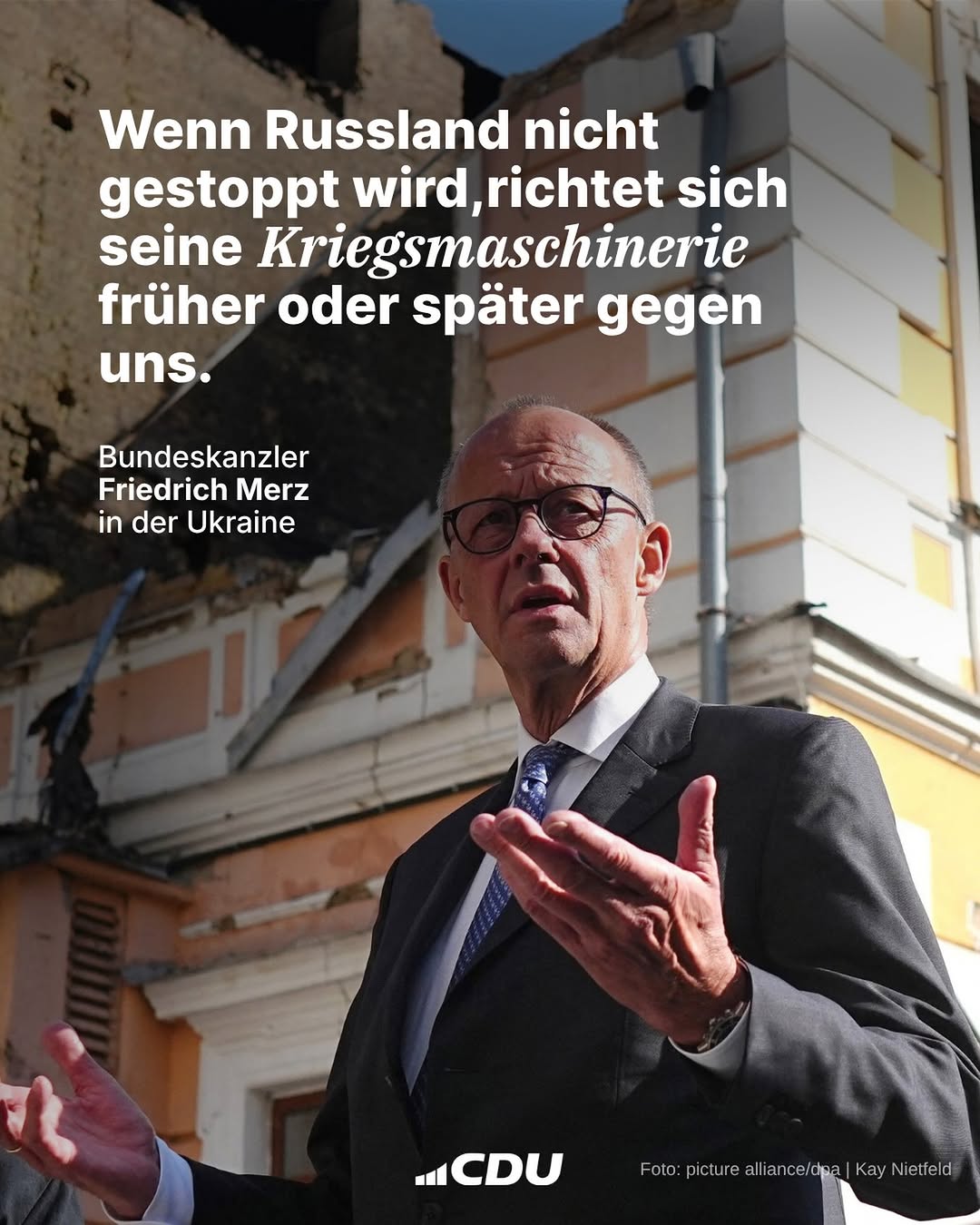 „Herr Putin, hören Sie diesen sinnlosen Krieg auf! Wir sind bereit zu Gesprächen, wir sind bereit, miteinander zu sprechen über das Ende dieses Krieges“, sagte Bundeskanzler Friedrich Merz heute bei seinem Besuch in d…