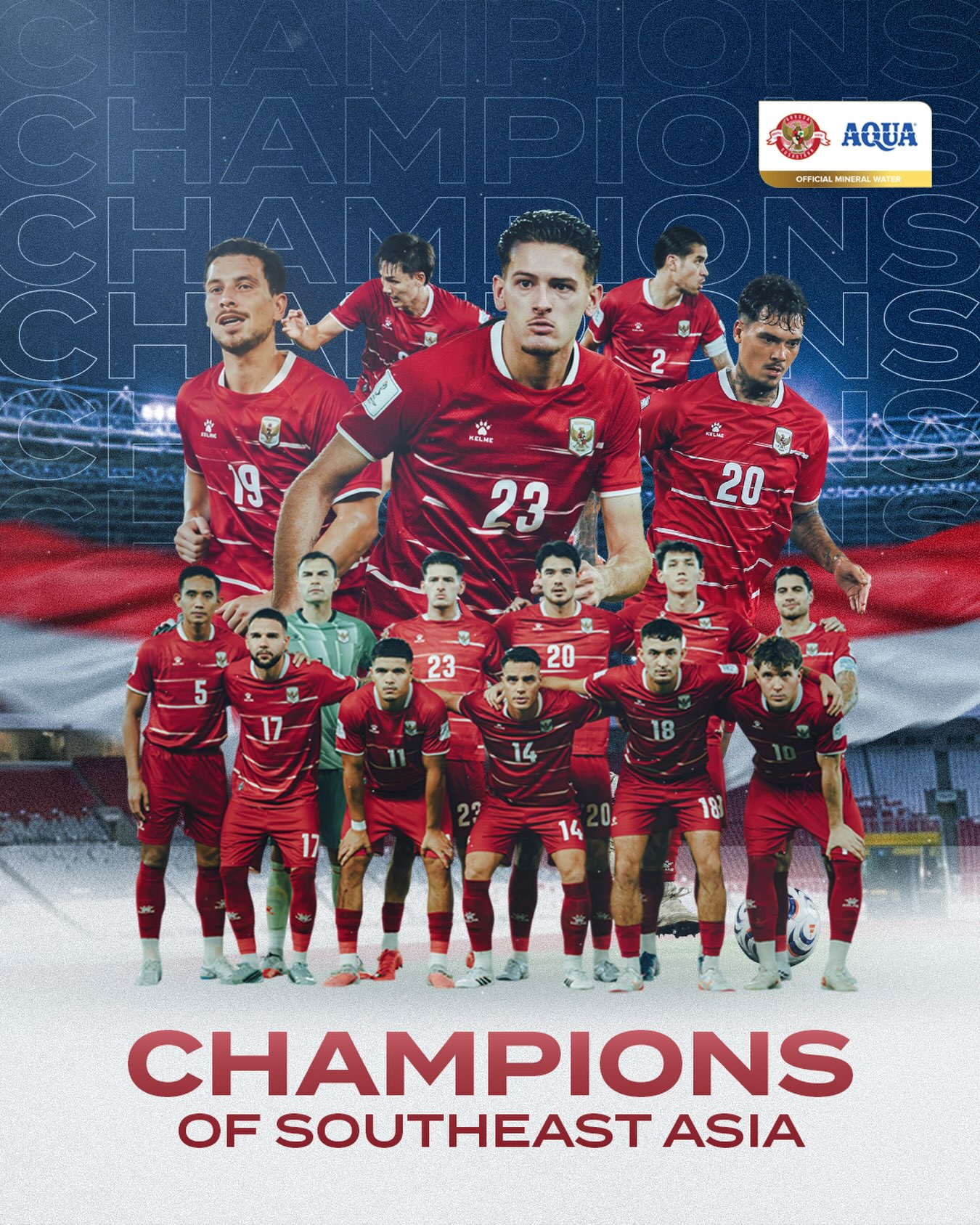 Kita Juara Asia Tenggara! 🏆 Timnas Indonesia berhasil mencetak sejarah sebagai juara FIFA ASEAN Cup 2026 untuk pertama kalinya! 🇮🇩 Terima kasih #SuporterAdem untuk dukungannya 💙 #AQUAdaUntukGaruda