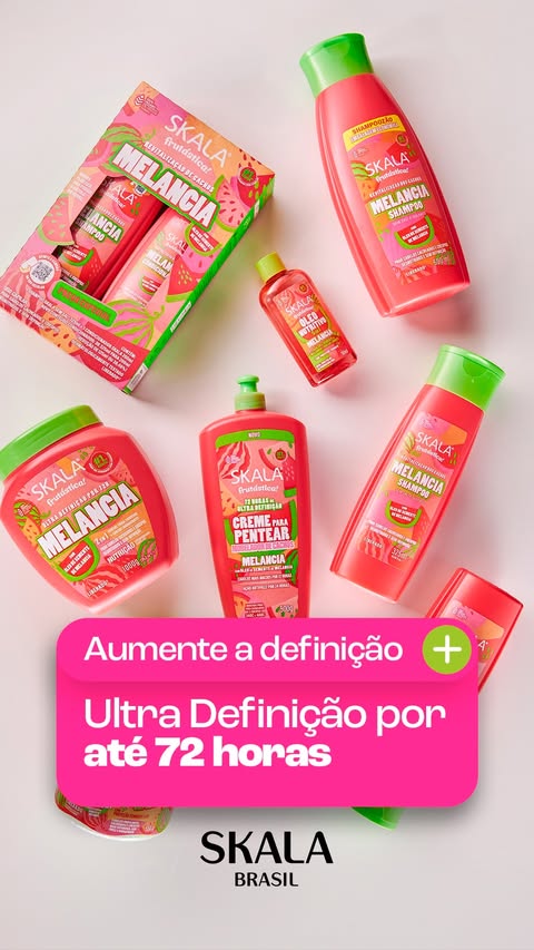 A definição aumentou por aqui. 👀🍉 E não estamos falando só do vídeo. Skala Brasil Melancia entrega ULTRA DEFINIÇÃO por até 72h para deixar os fios crespos e cacheados definidos de verdade! 💚 #SkalaBrasil #Skalover …