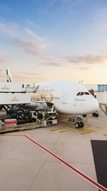 Turnaround, bright eyes. 🎵 A quick morning stopover in Dubai for the Emirates A380, before returning to the skies. #Emirates #FlyBetter
