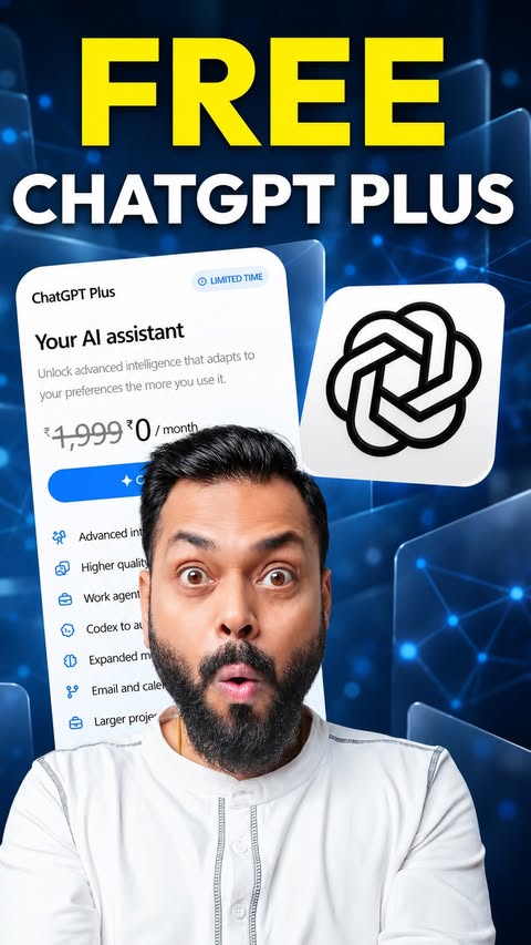 Free ChatGPT Plus 🤯 Comment “CHATGPT” and we’ll DM you the link. Share this reel with your friends. [ChatGPT Plus, Free ChatGPT Plus, AI Hacks, AI Tools,] #ChatGPT #ChatGPTPlus #AITools #AIHacks #chatgpthack