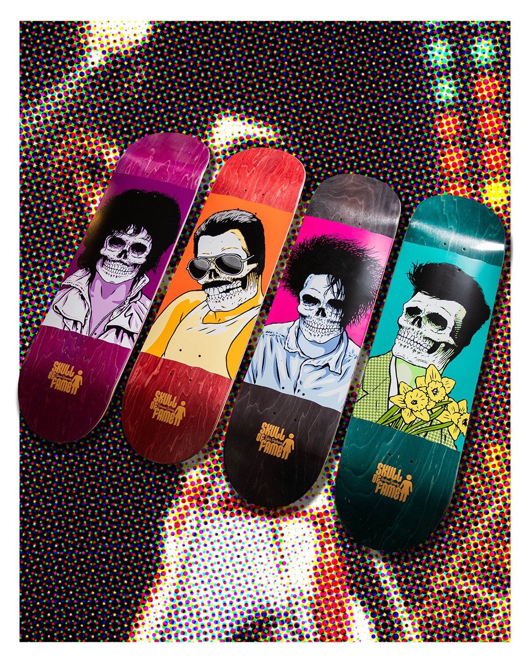 @SeanCliver is back with the third installment of his Skull of Fame series. Four new skulls, each channeling the spirit of your favorite rock icon, drawn up in Cliver’s unmistakable style. Available now at skateshops …