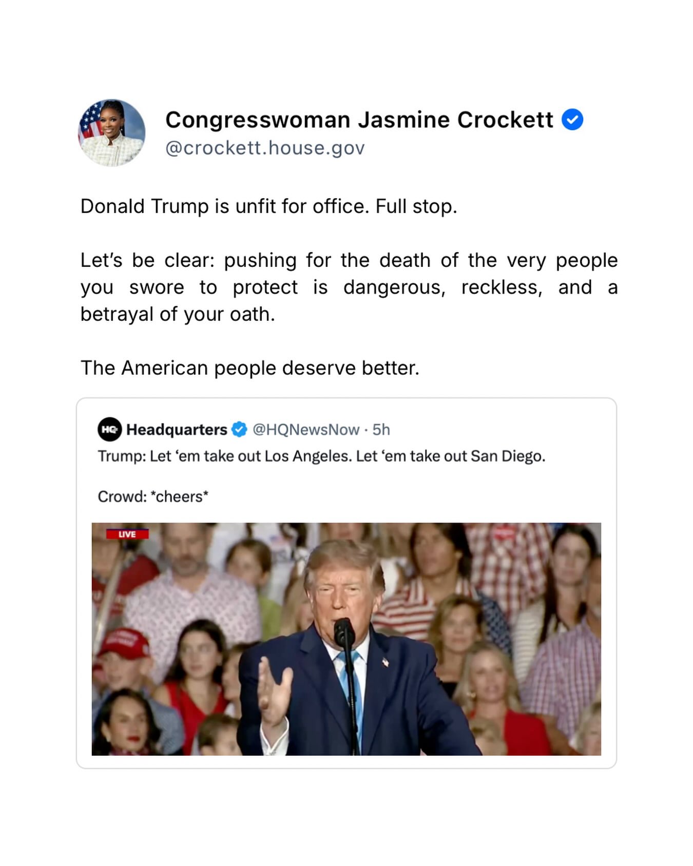 Beitrag von Jasmine Crockett