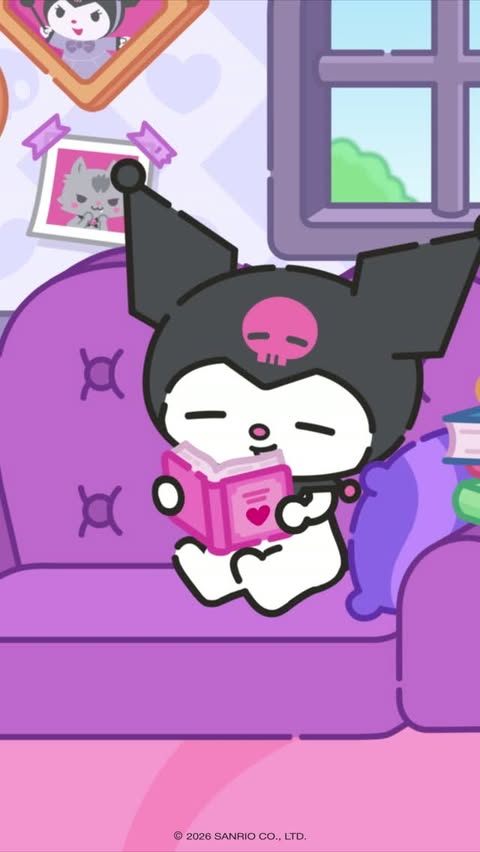 Kuromi is ready for a peaceful day to herself, but Baku has other plans. 💜 See what happens on the #HelloKittyandFriends YouTube channel! Link in bio.⁠
